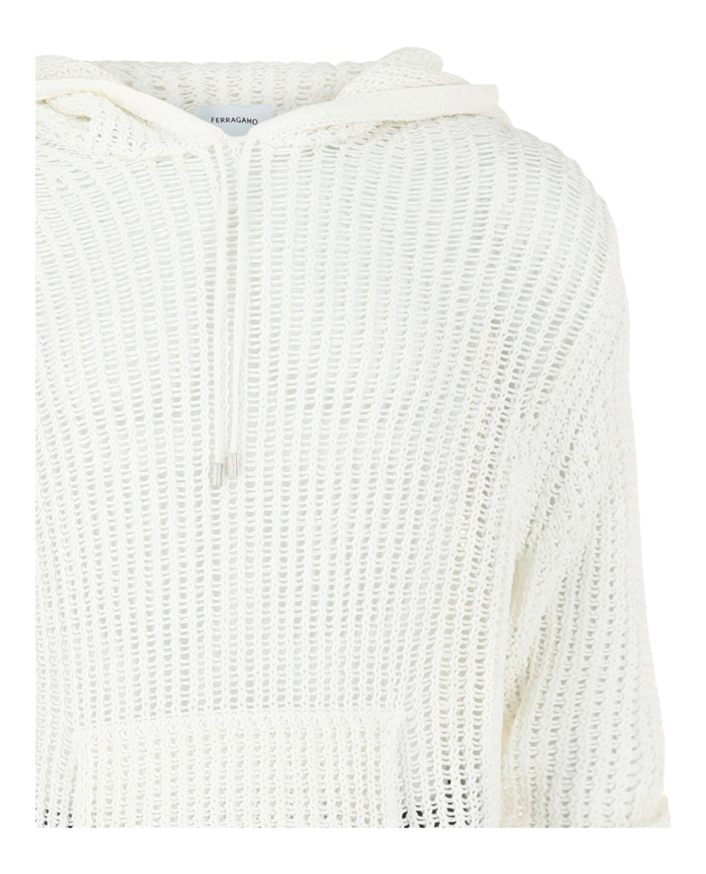 Ferragamo Crochet Drop-Sleeve Hoodie