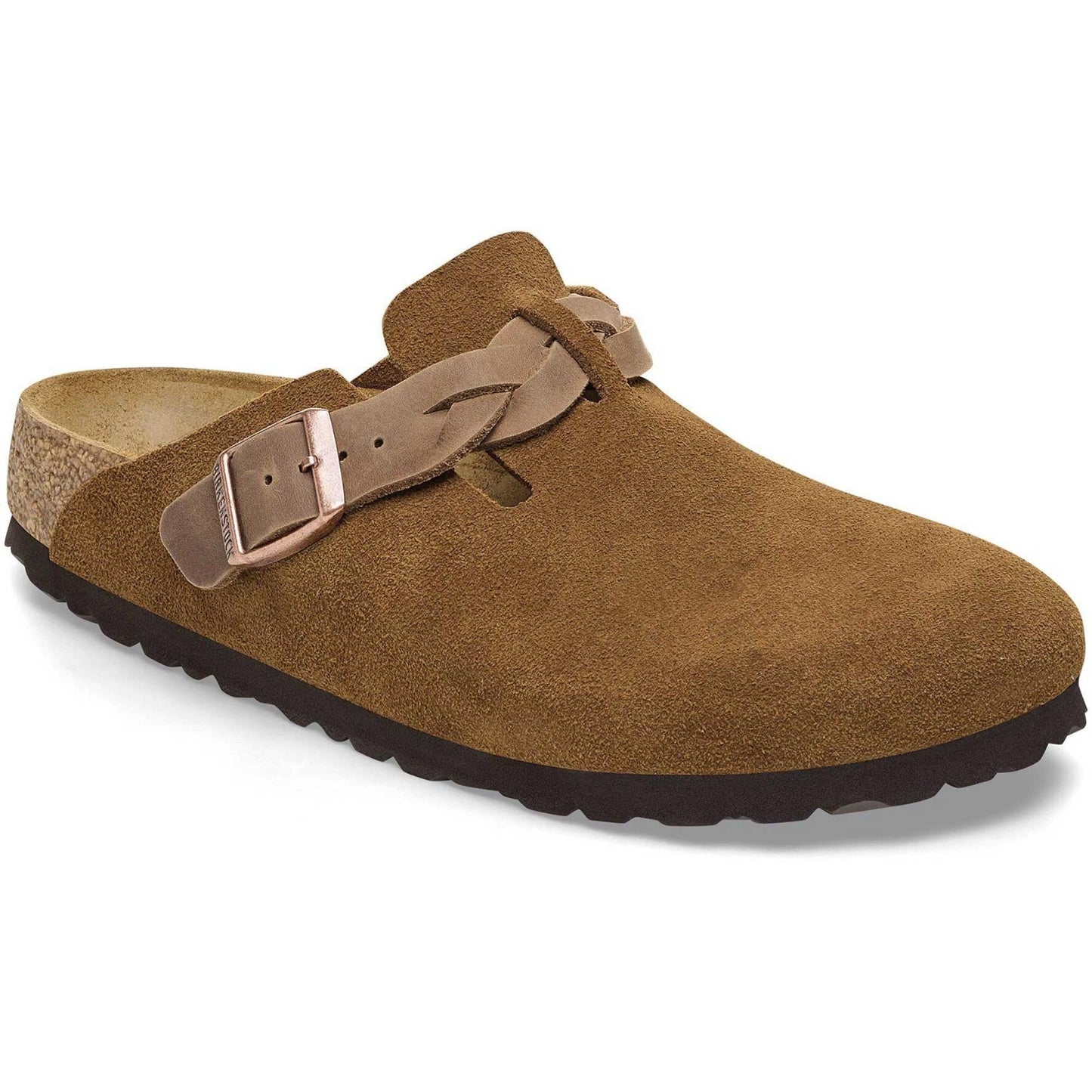 Birkenstock Unisex Boston Braided Suede Leather Mink