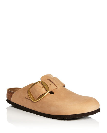 Birkenstock Boston Big Buckle Shearling Natural Leather