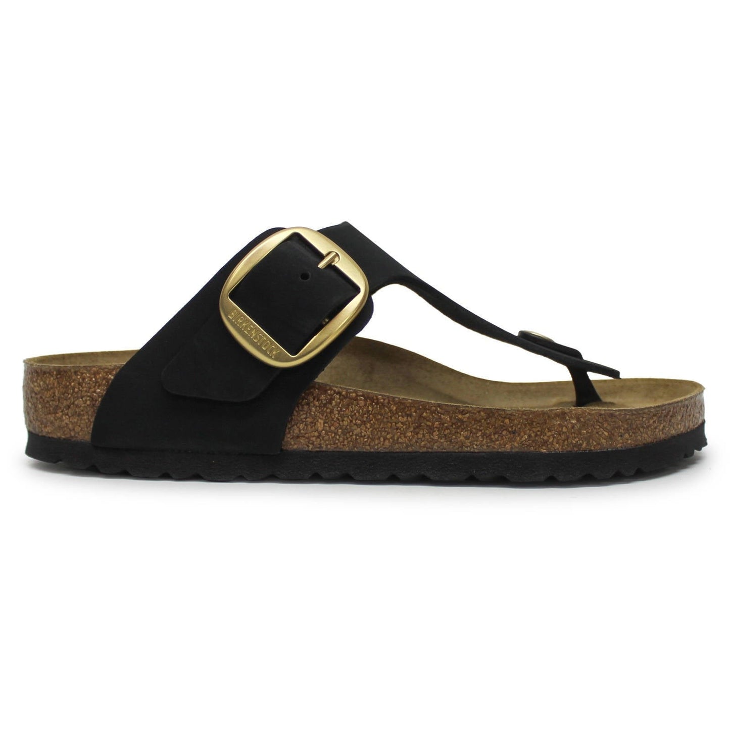 Birkenstock Unisex Gizeh Big Buckle Nubuck Leather Black