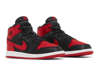 Air Jordan Toddlers Retro 1 High Og 'Satin Bred Td' Sneakers