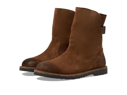 Birkenstock Unisex Upsala Shearling Suede Leather Dark Tea