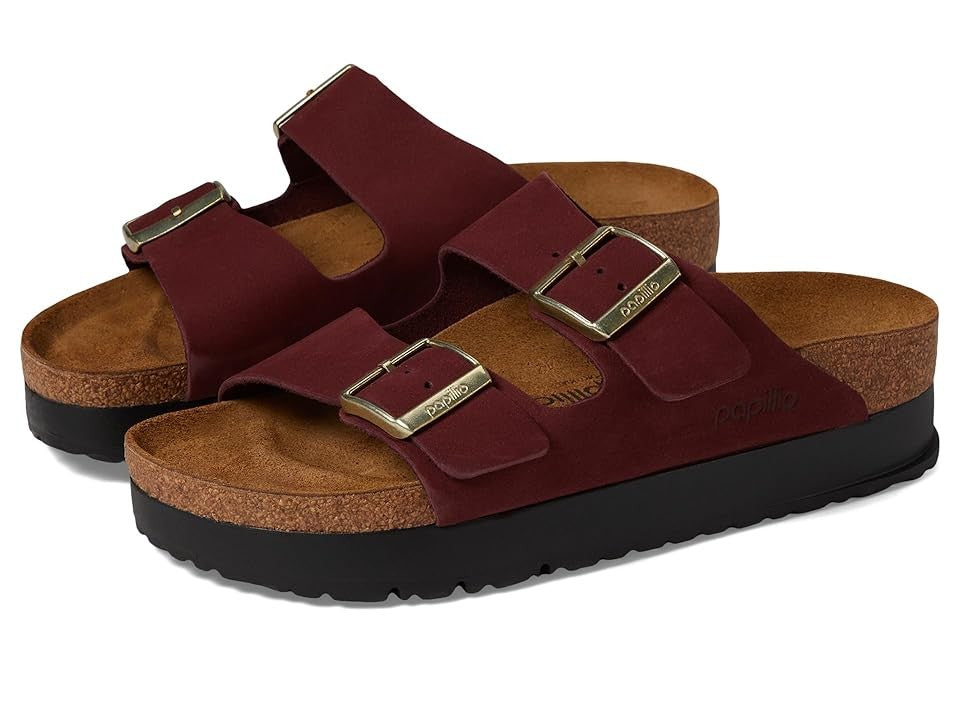 Birkenstock Fanny Ring Buckle Suede Leather Wedge Clogs Narrow