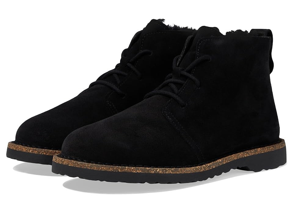 Birkenstock Unisex Uppsala Mid Shearling Suede Leather Black