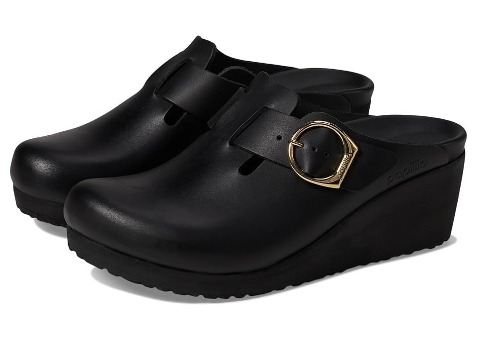 Birkenstock Fanny Ring-Buckle Natural Leather Wedge Clog Narrow