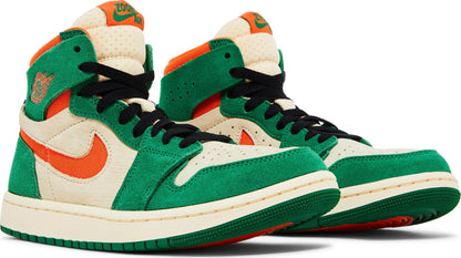Air Jordan Women's Retro 1 High Zoom Air Cmft 2 'Pine Green Orange' Sneakers