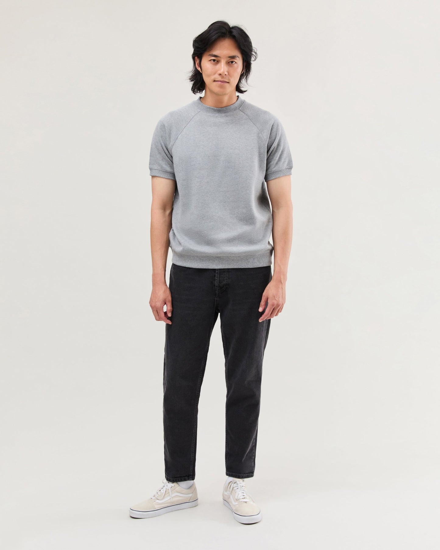 Mens Recycled Fleece Raglan Sweatshirt - Recycled Fleece - Heather Grey