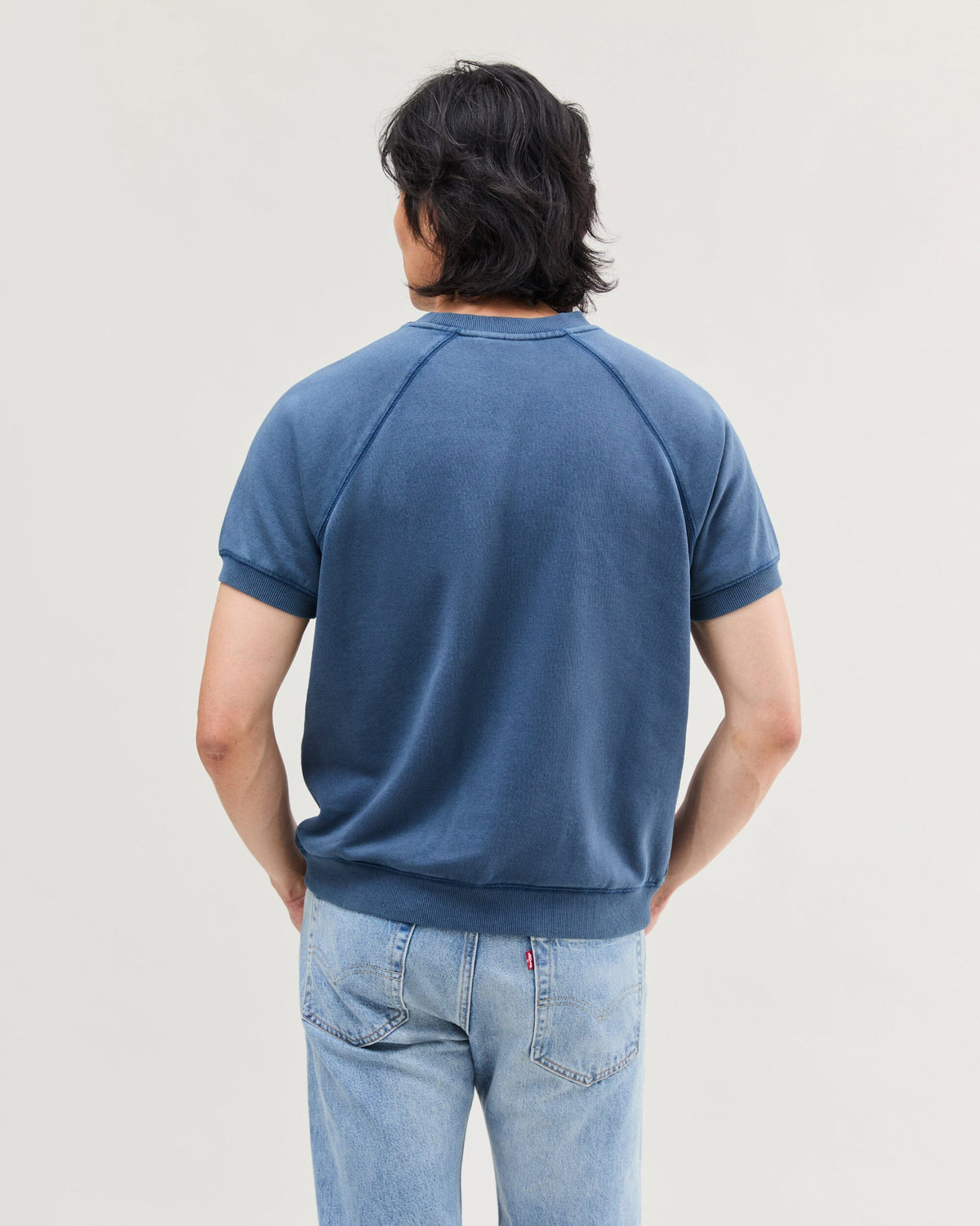 Mens Recycled Fleece Raglan Sweatshirt - Recycled Fleece - Mineral Moonlit Ocean
