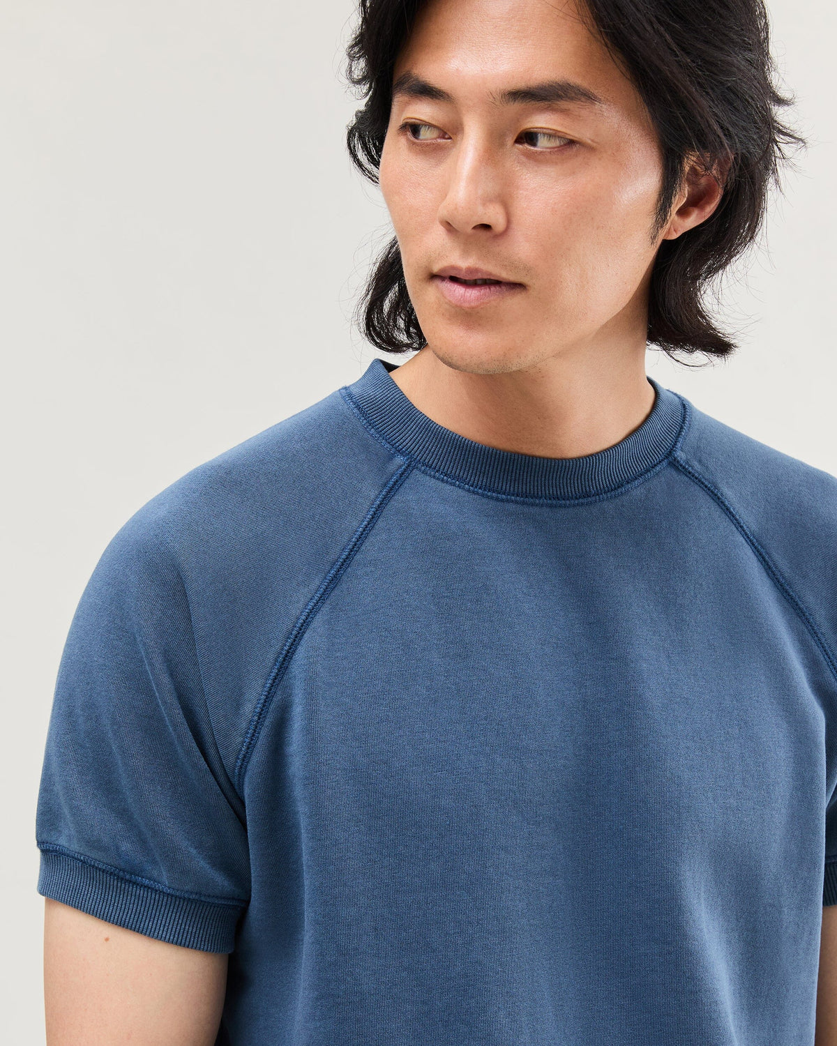 Mens Recycled Fleece Raglan Sweatshirt - Recycled Fleece - Mineral Moonlit Ocean