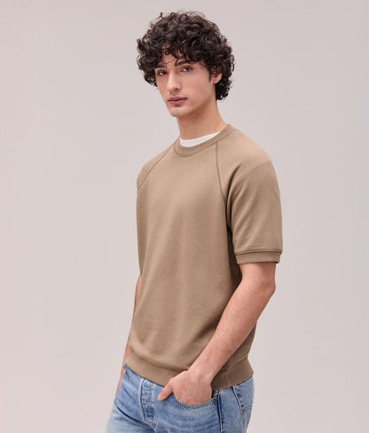 Mens Recycled Fleece Raglan Sweatshirt - Recycled Fleece - Mineral Warm Grey