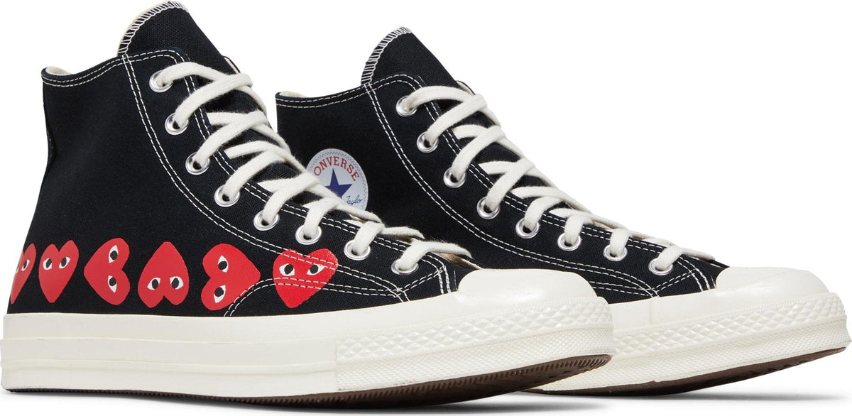 Converse Men's Chuck Taylor All Star 70 Hi 'Comme Des Garcons Play Multi-Heart Black' Sneakers
