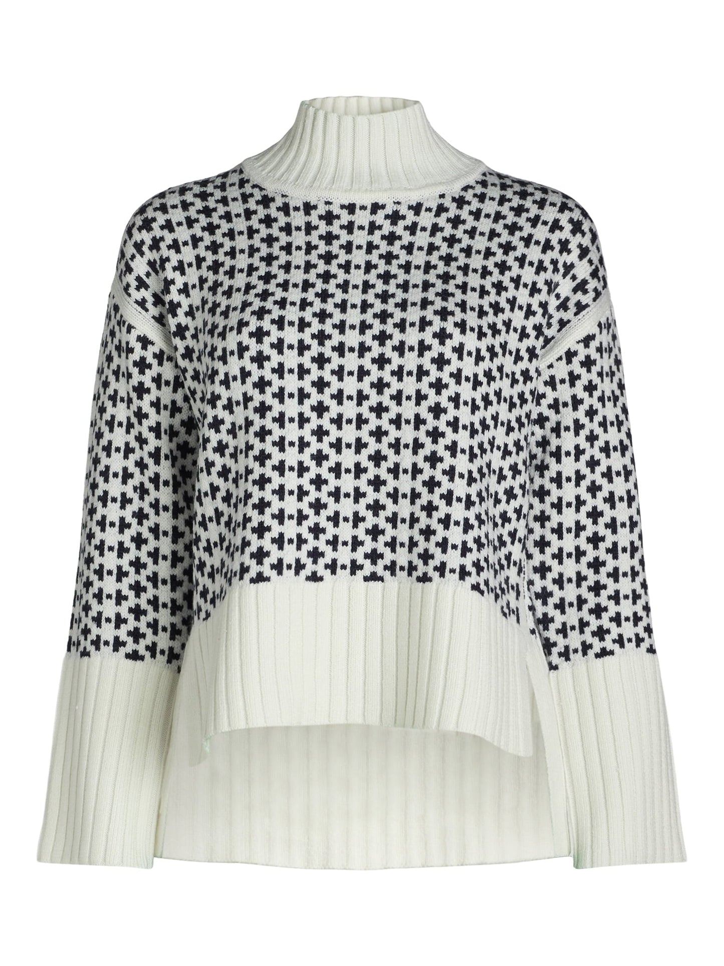Women's Ribbed Stand Neck Sweater
