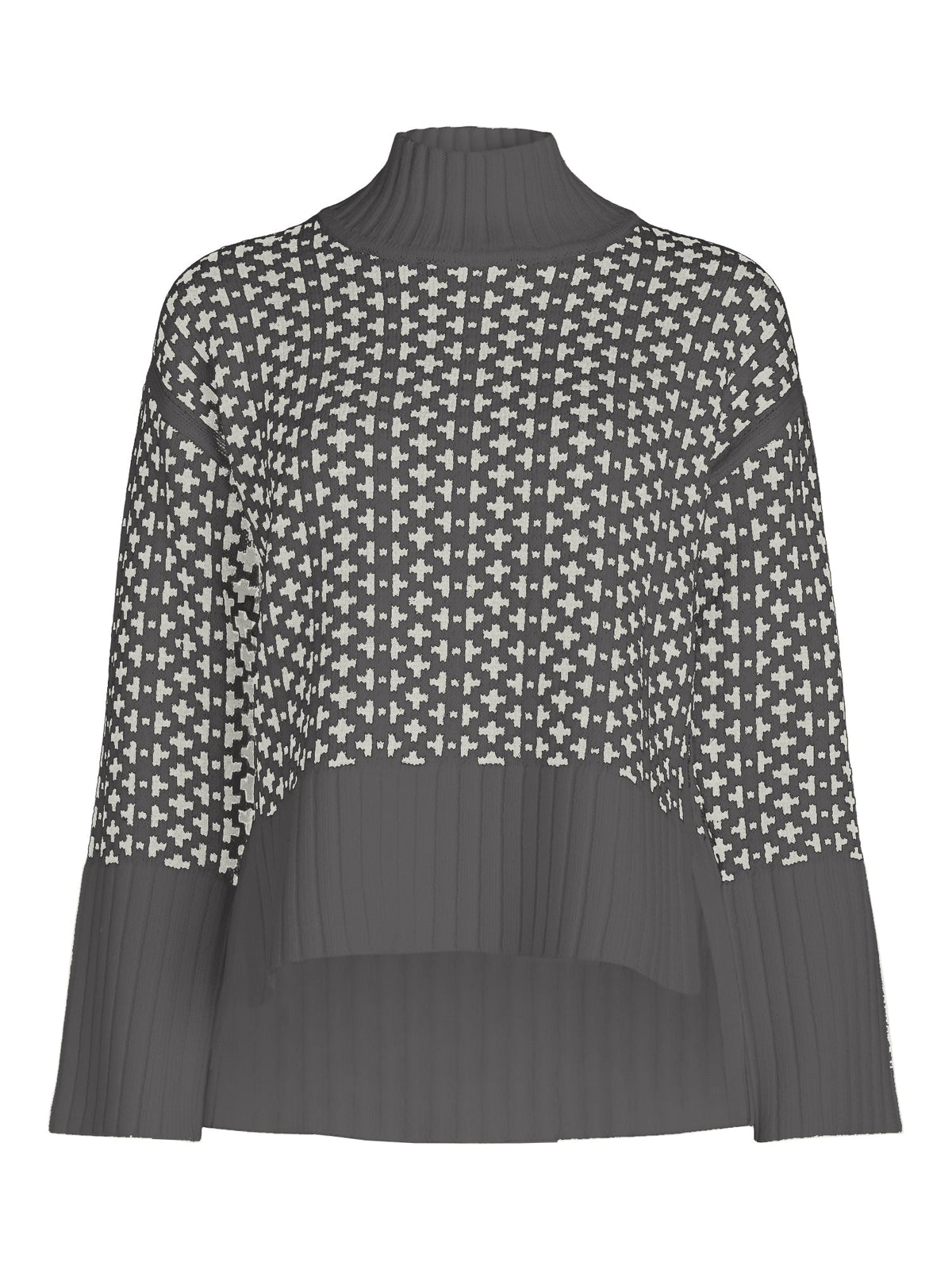 Women's Ribbed Stand Neck Sweater