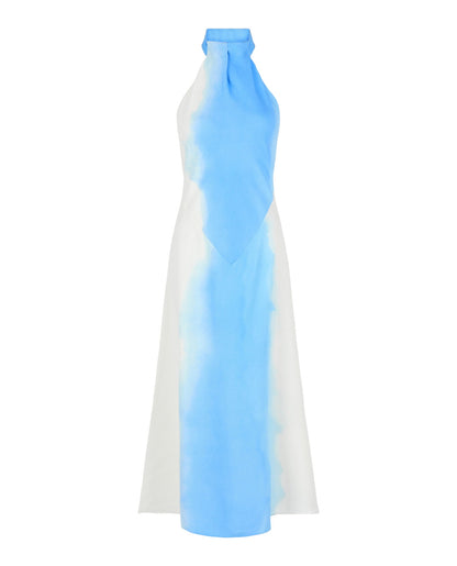 Ferragamo Abstract-Print Halterneck Dress