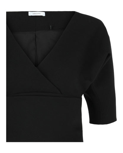 Ferragamo Layered Wool-Blend Blouse