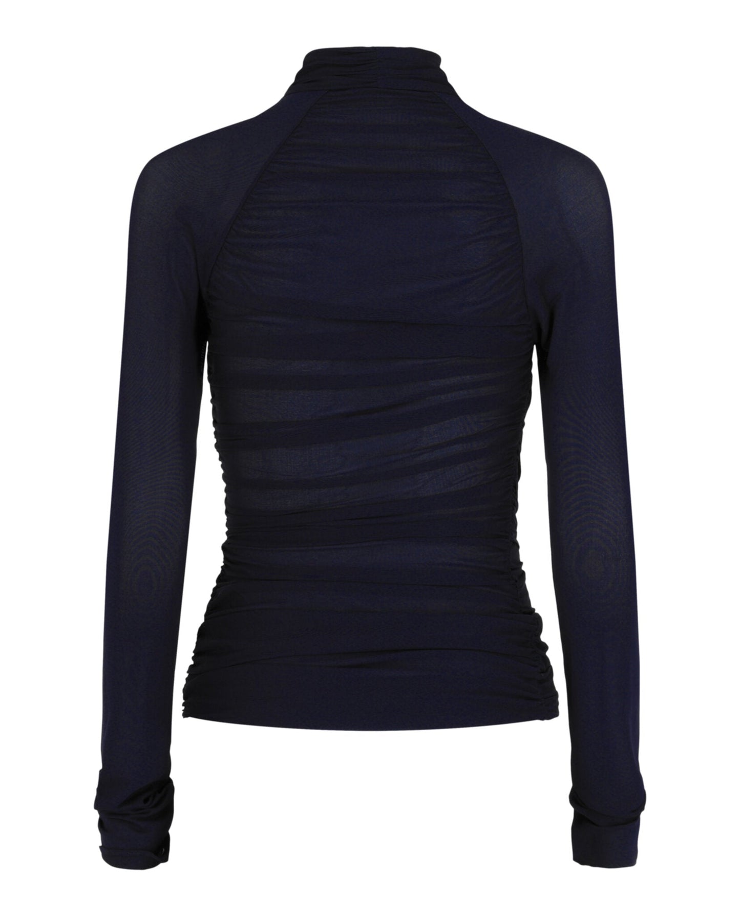Ferragamo Ruched Long-Sleeve Top