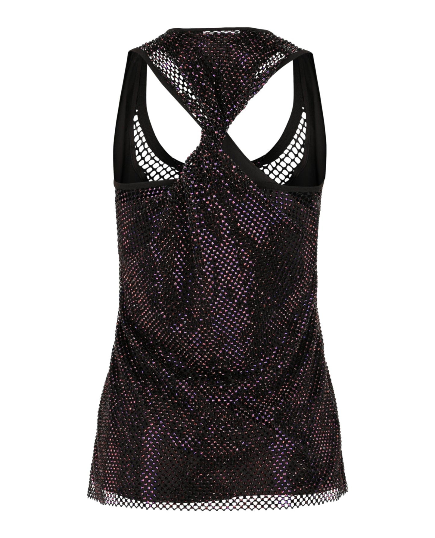 Ferragamo Crystal Embellished Mesh Tank Top