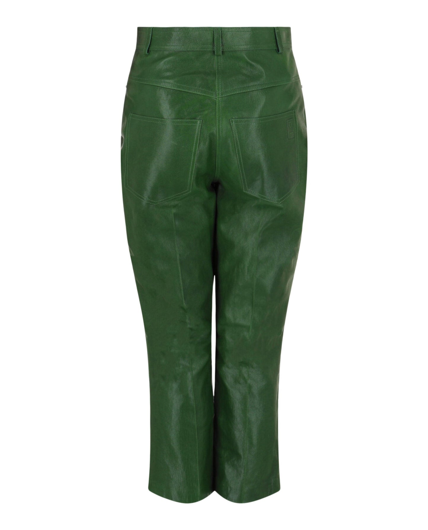 Ferragamo Cropped Leather Straight-Leg Pants