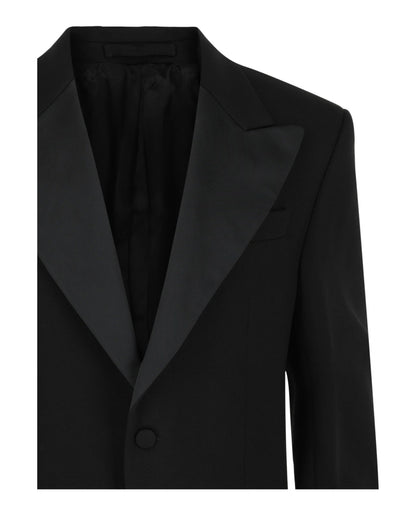 Ferragamo Silk Peaked Lapel Blazer