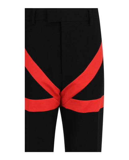 Ferragamo Satin Striped Pants