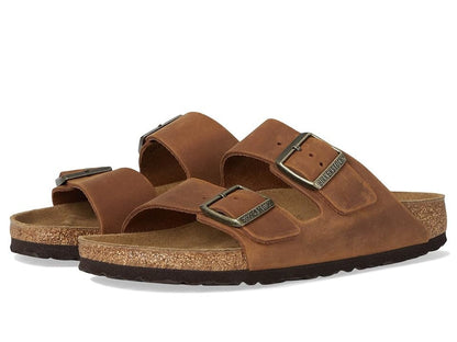 Birkenstock Unisex Arizona Natural Leather Cognac