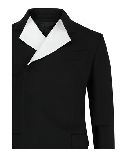 Ferragamo Silk Trimmed Double-Breasted Blazer