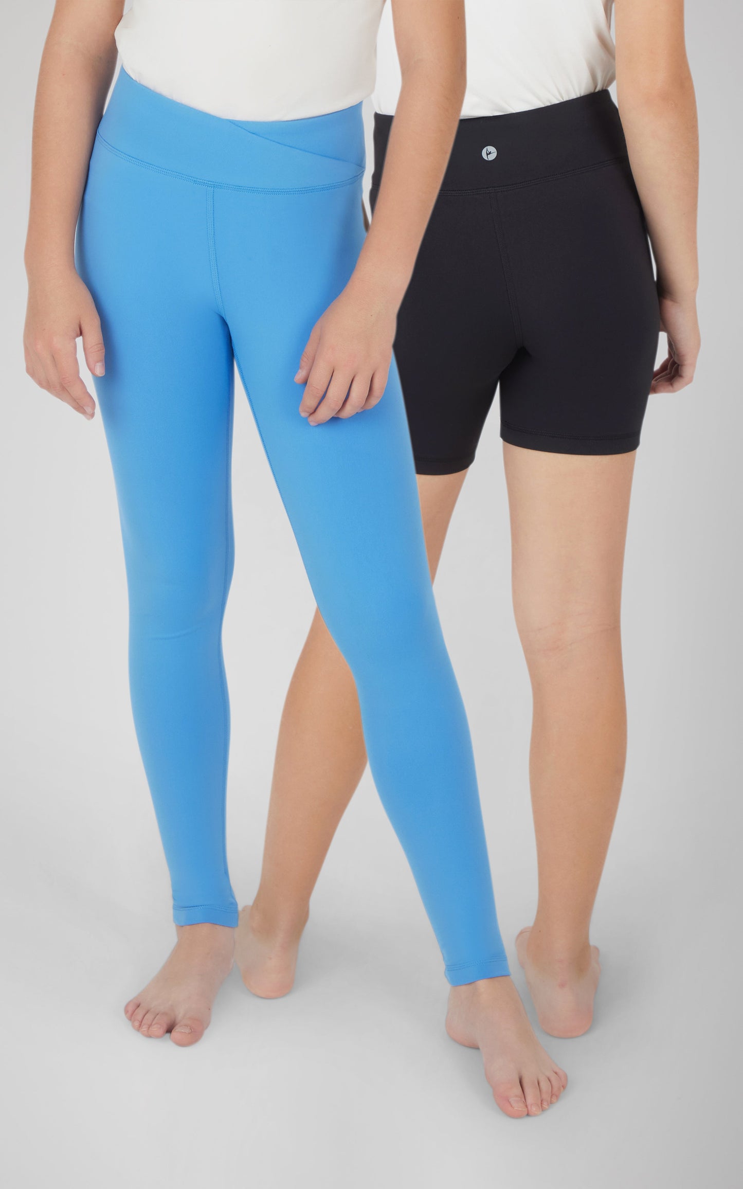 90 Degree by Reflex Girls 2 PK Lux Crossover Legging + 6" Bike Short