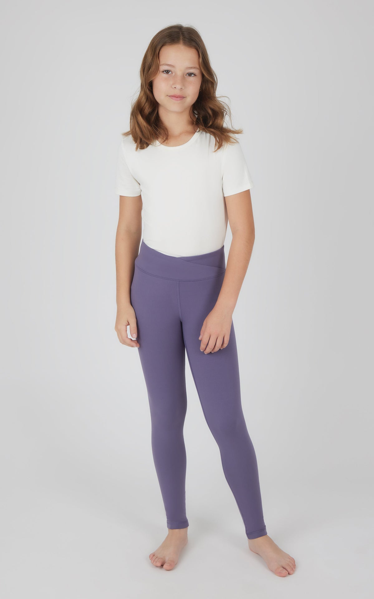 90 Degree by Reflex Girls 2 PK Lux Crossover Legging + 6" Bike Short
