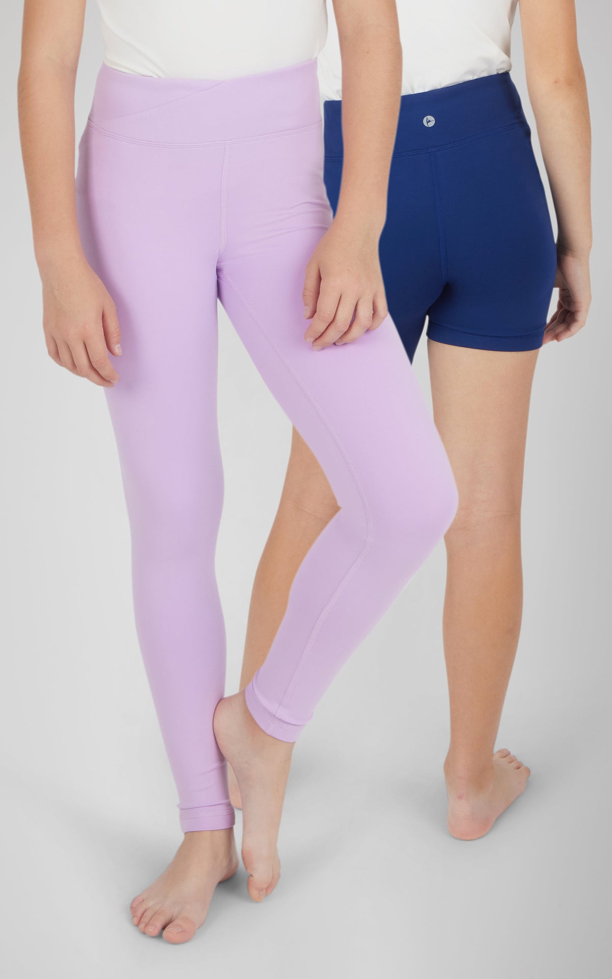 90 Degree by Reflex Girls 2 PK Lux Crossover Legging + 6" Bike Short