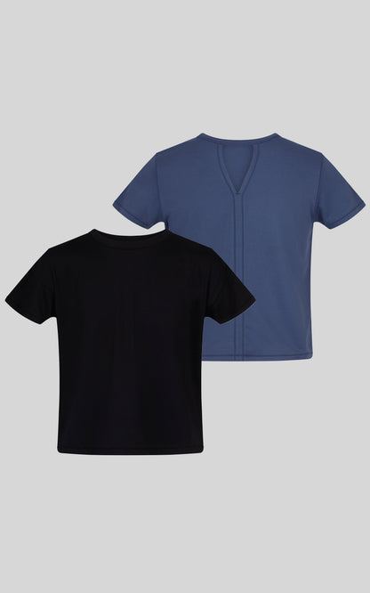 90 Degree by Reflex Girls 2 PK Short Sleeve Shirt and Boxy Tee
