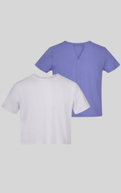 90 Degree by Reflex Girls 2 PK Short Sleeve Shirt and Boxy Tee