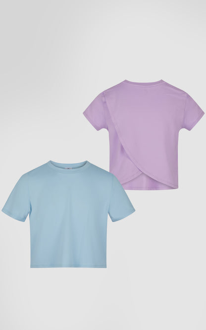 90 Degree by Reflex Girls 2 PK Tulip Back and Super Soft Tee
