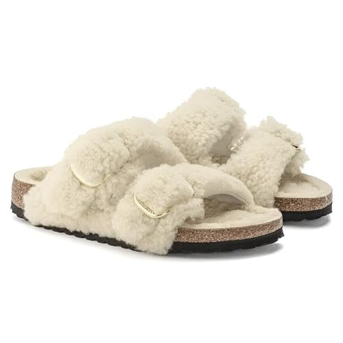 Birkenstock Unisex Arizona Big Buckle Shearling Teddy Eggshell
