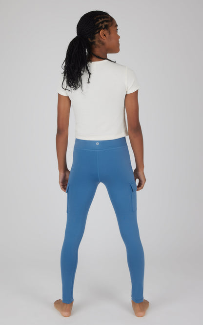 90 Degree by Reflex Girls 2 PK Interlock Everyday Cargo and Basic Legging