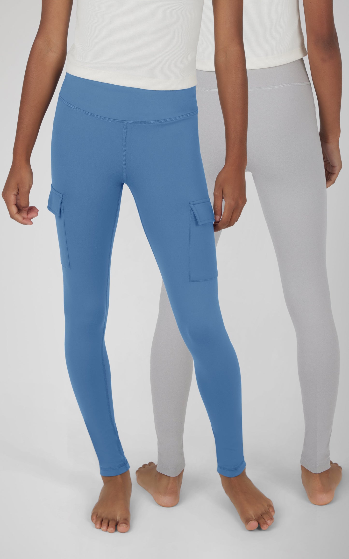 90 Degree by Reflex Girls 2 PK Interlock Everyday Cargo and Basic Legging