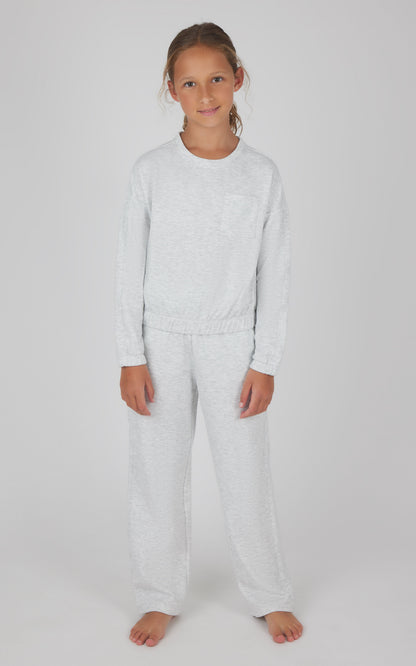 90 Degree by Reflex Girls 2 PC Terry Brushed Pullover and Pant Set