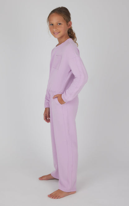 90 Degree by Reflex Girls 2 PC Terry Brushed Pullover and Pant Set