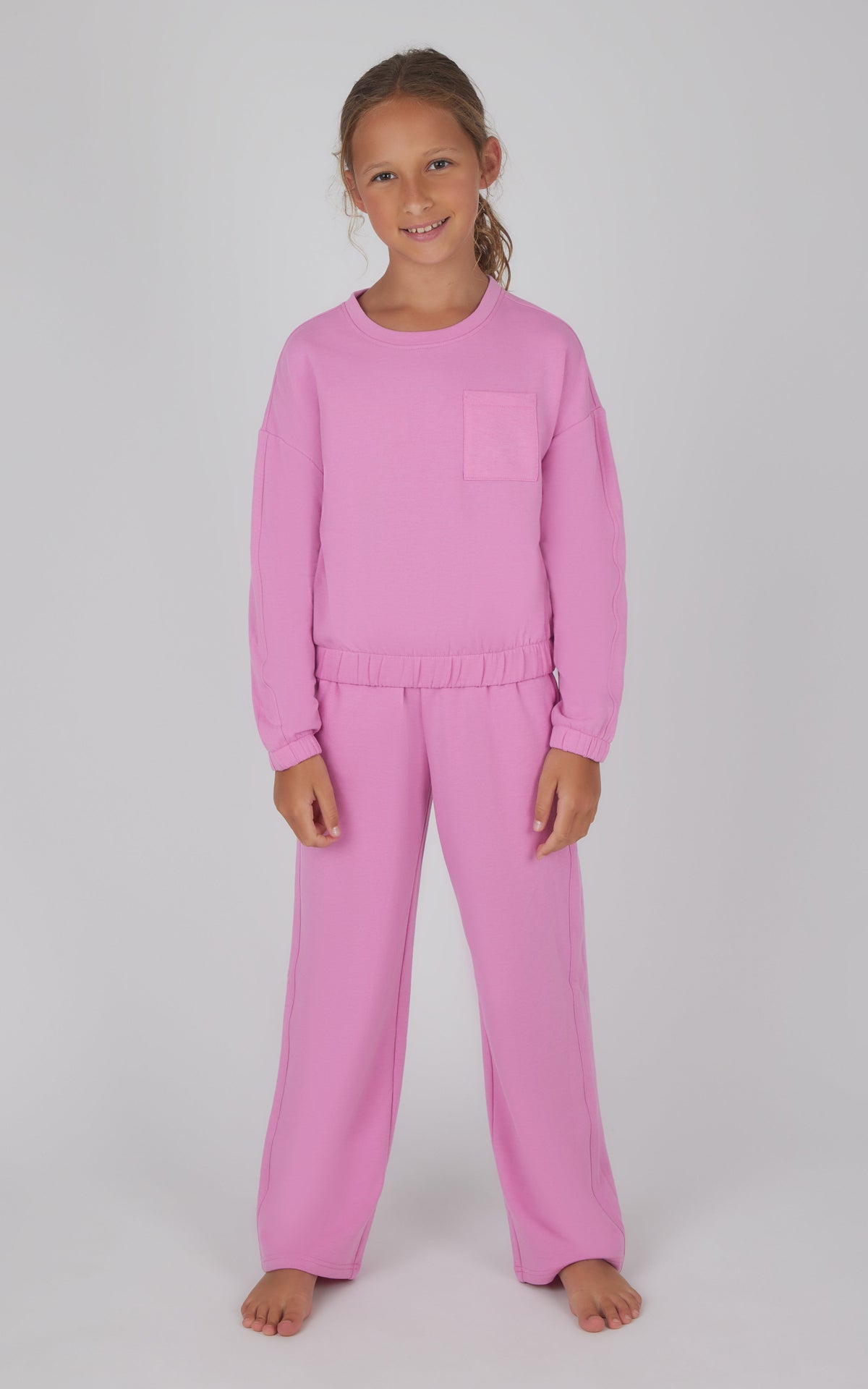 90 Degree by Reflex Girls 2 PC Terry Brushed Pullover and Pant Set