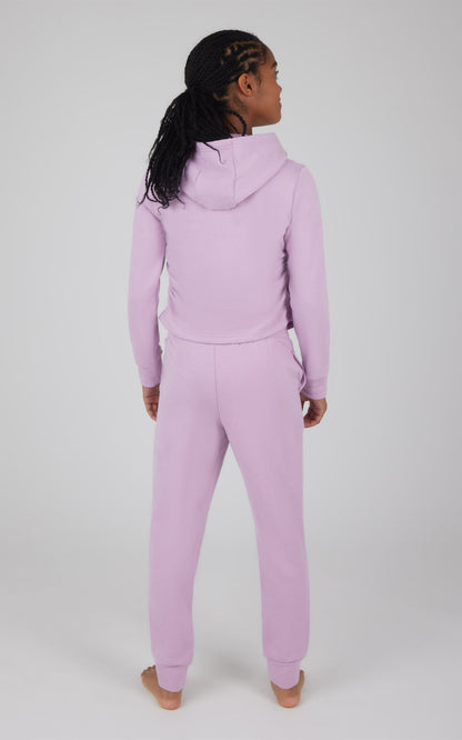 90 Degree by Reflex Girls 2 PC Terry Brushed Hoodie and Jogger