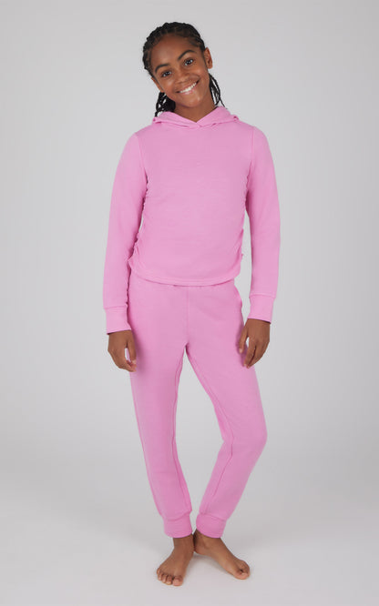 90 Degree by Reflex Girls 2 PC Terry Brushed Hoodie and Jogger