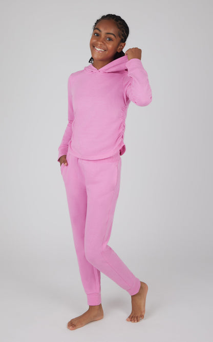 90 Degree by Reflex Girls 2 PC Terry Brushed Hoodie and Jogger