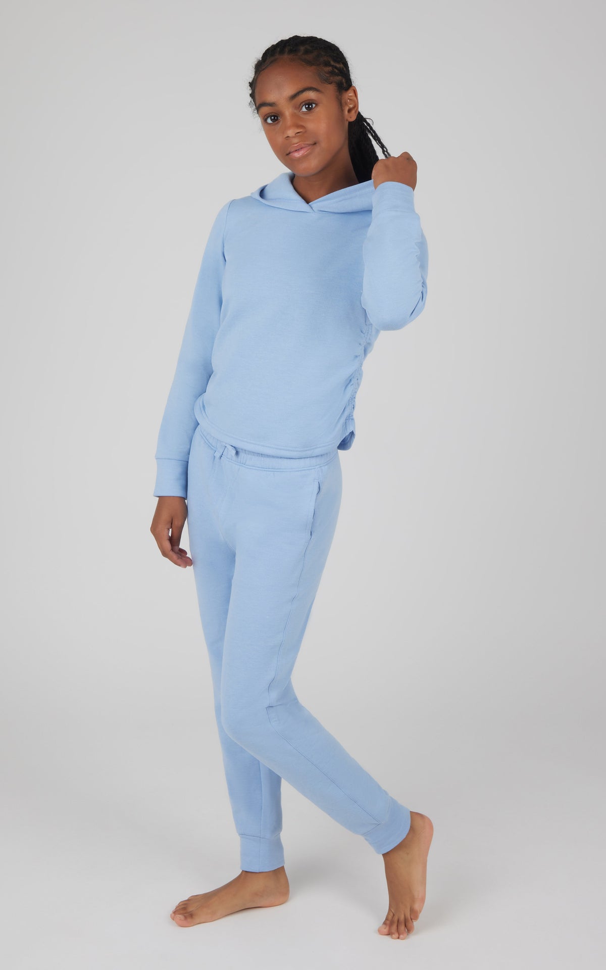 90 Degree by Reflex Girls 2 PC Terry Brushed Hoodie and Jogger