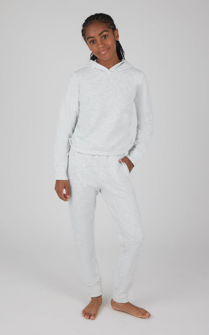 90 Degree by Reflex Girls 2 PC Terry Brushed Hoodie and Jogger