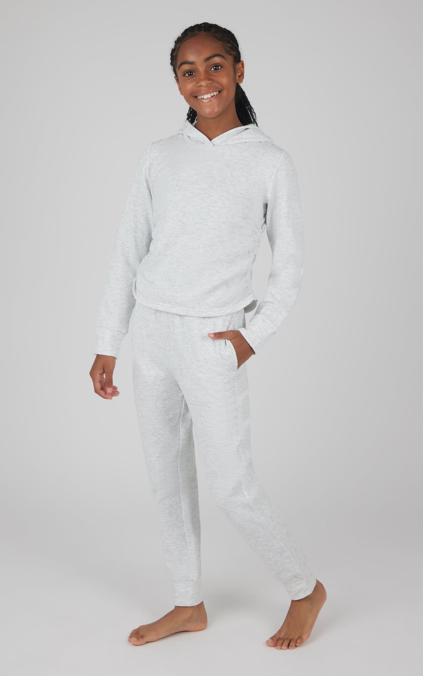 90 Degree by Reflex Girls 2 PC Terry Brushed Hoodie and Jogger