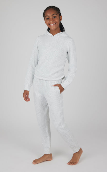 90 Degree by Reflex Girls 2 PC Terry Brushed Hoodie and Jogger