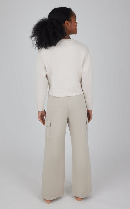 90 Degree by Reflex Girls 2 PC Softlite Cropped Pullover + Softlite Wide Leg Cargo Pant