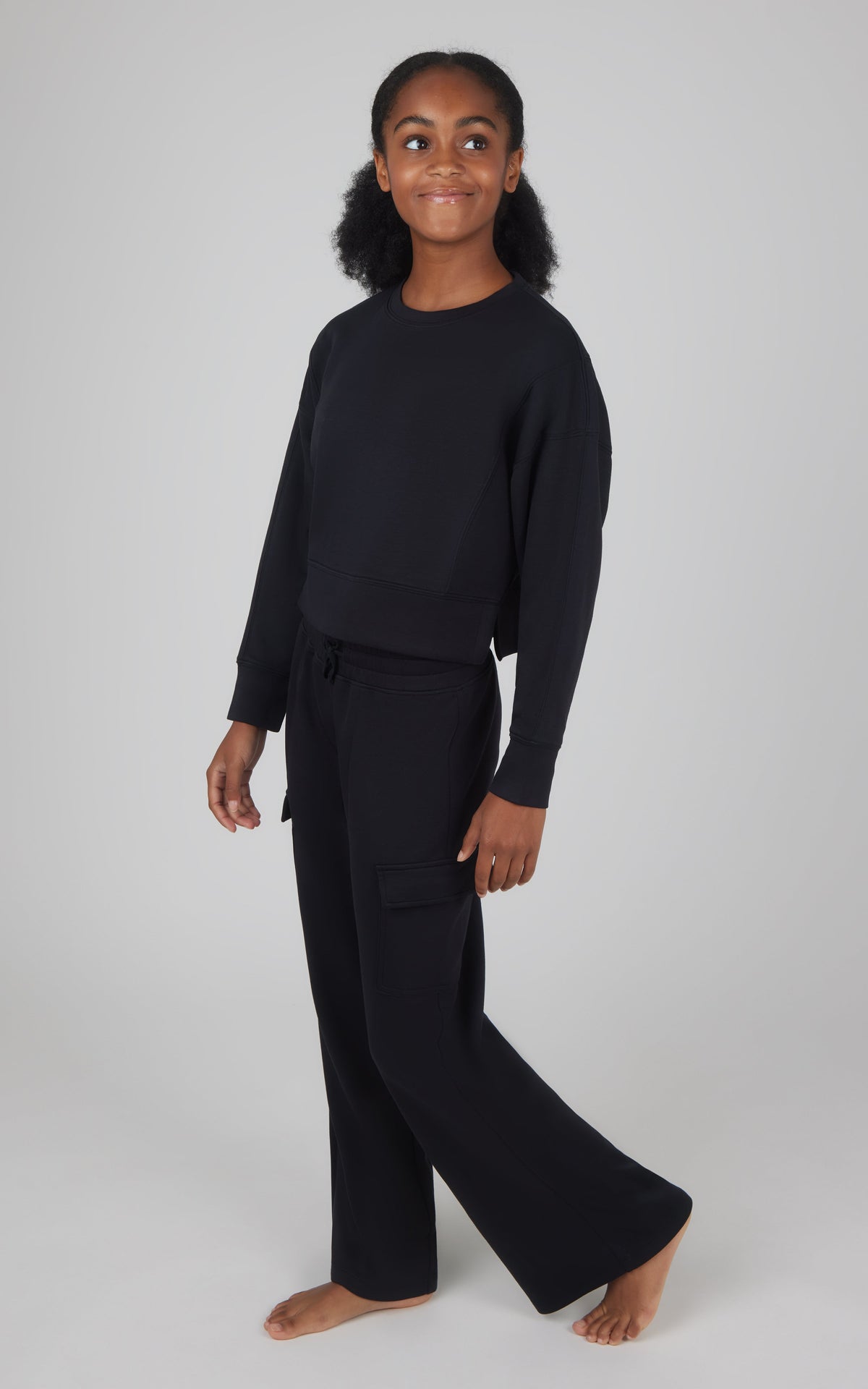 90 Degree by Reflex Girls 2 PC Softlite Cropped Pullover + Softlite Wide Leg Cargo Pant