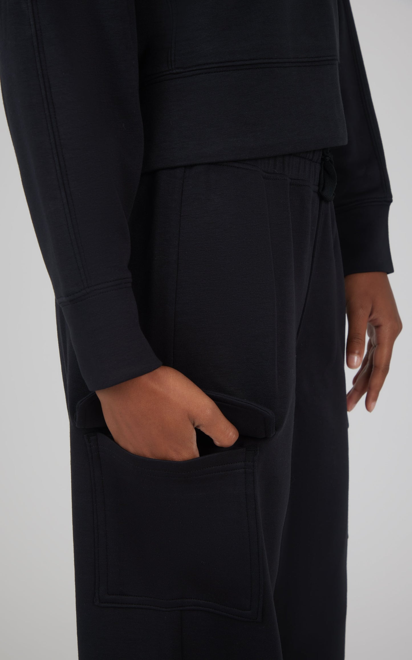 90 Degree by Reflex Girls 2 PC Softlite Cropped Pullover + Softlite Wide Leg Cargo Pant