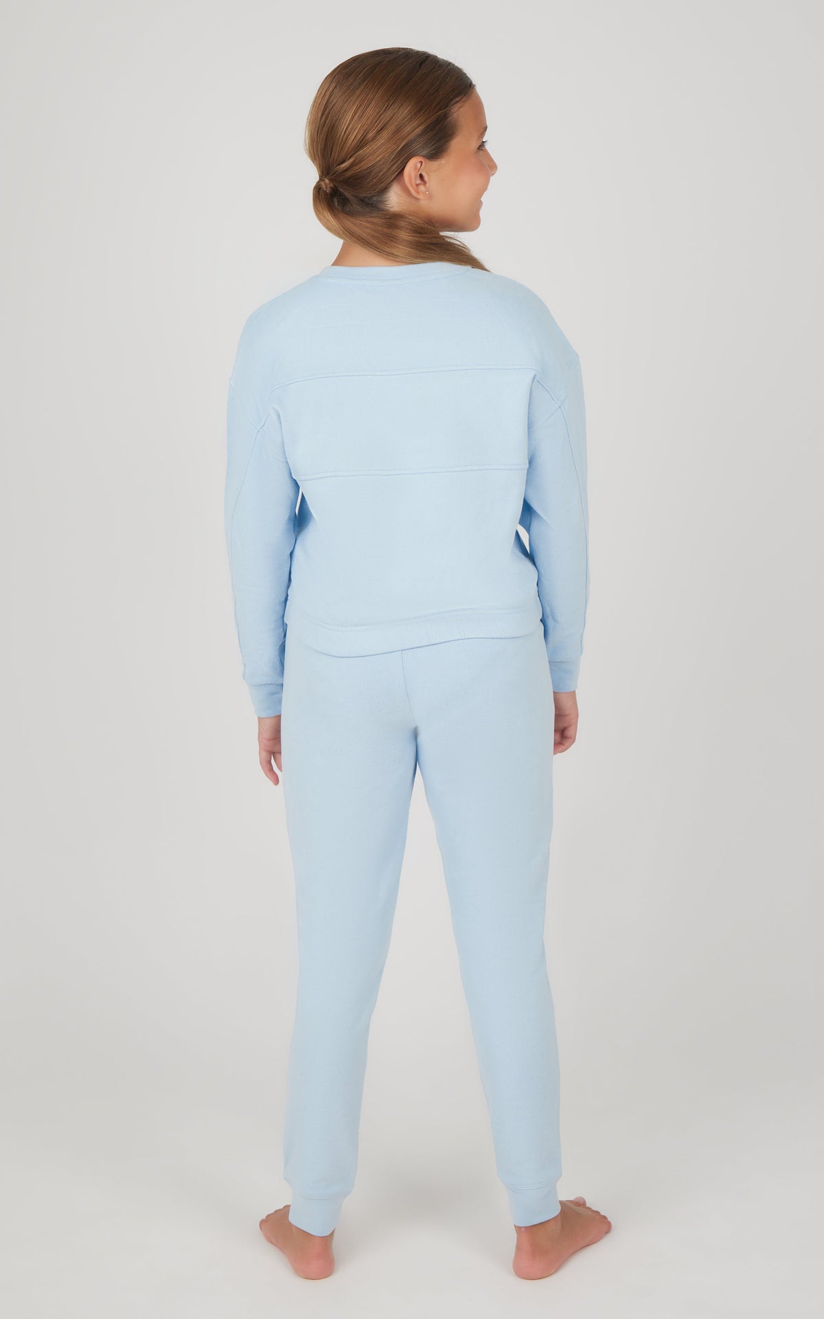 90 Degree by Reflex Girls 2 PC Melange Long Sleeve Top and Jogger Set