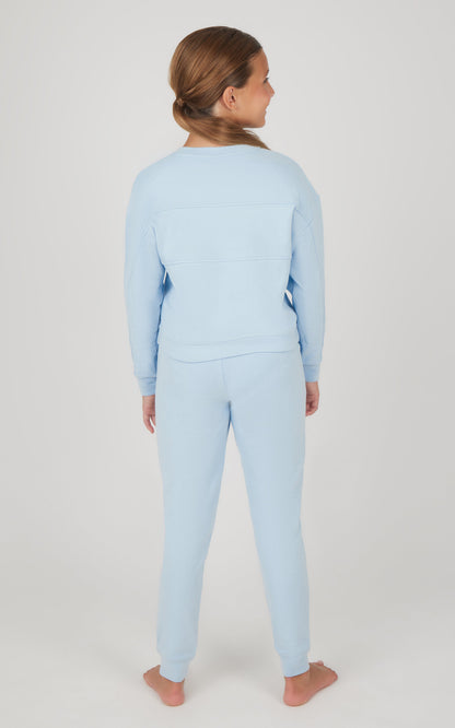 90 Degree by Reflex Girls 2 PC Melange Long Sleeve Top and Jogger Set